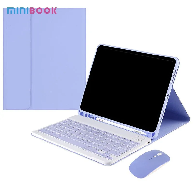 

Minibook customized full protective PU leather cover TPU with pen holder tablet case for ipad pro with keyboard