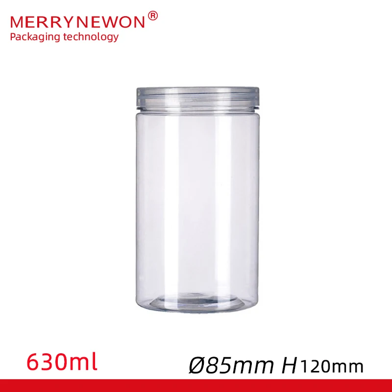 
50ml-1000ml round PET bottles of various sizes for storing peanut butter, balsam and dried fruits, with transparent lid 