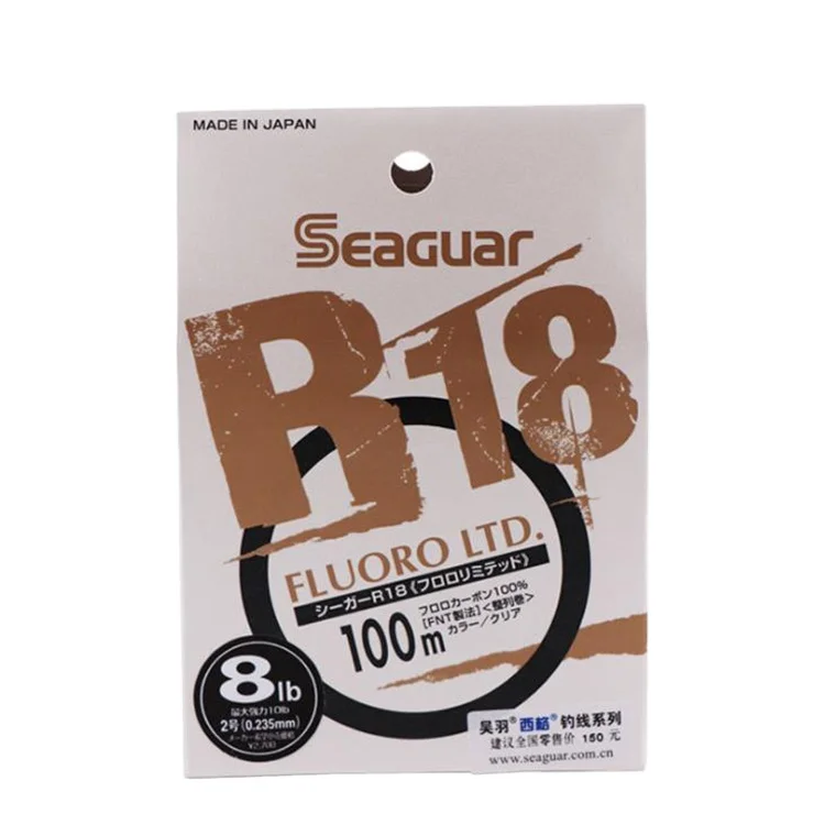 

Hot Selling SeaguarR18 sliver 100m Super Strong 100% Fluorocarbon Fishing Line Fluorocarbon, Transparent