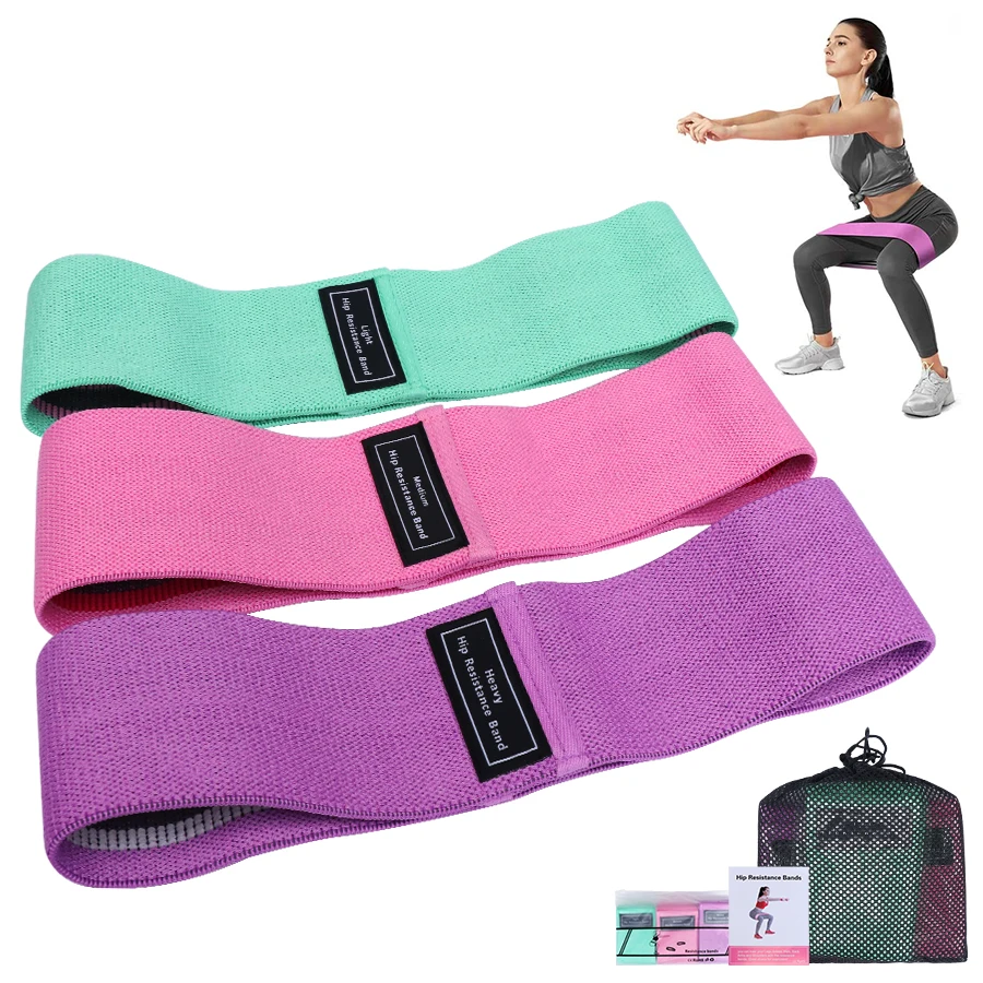 

Dropshipping 3 level Logo Custom Fitness Gym Home Booty Builder Loop Band Workout Resistance Band, Pink,red,green