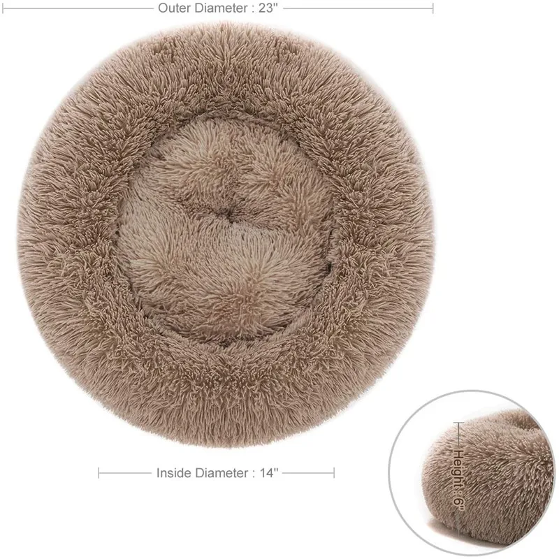 

Durable Calming Faux Fur Donut Cuddler Dog Bed Dog House Dog Bed Pets bed, Pink ,dark grey,light brown,