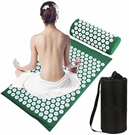 

Acupressure Mat and Pillow Set with Bag -Naturally Relax Back, Neck and Feet Muscles - Stress and Pain Relief, Black,green,blue,purple,gray