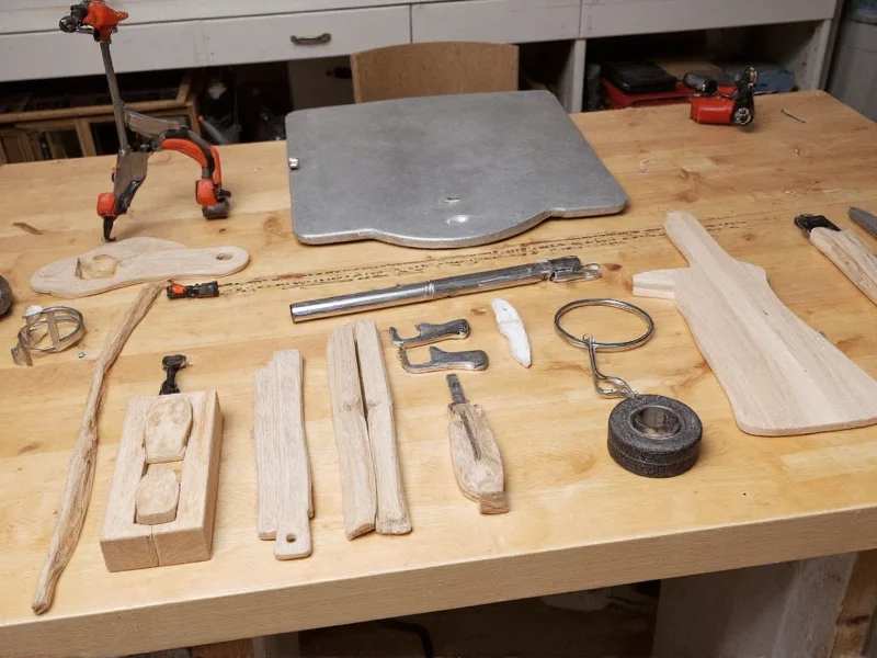 DIY deer feeder materials laid out on workbench