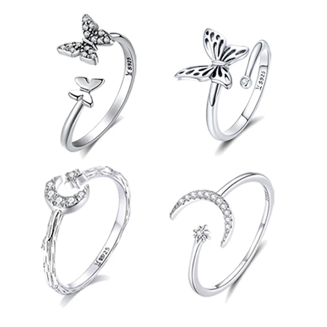 

Vintage Style 925 Sterling Silver Free Size Finger Rings Adjustable Ring