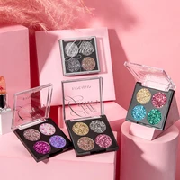 

Eyeshadow Palette Makeup Cosmetics Diamond Glitter Metallic 4 Color Pigmented Professional Mini Shadow Kit