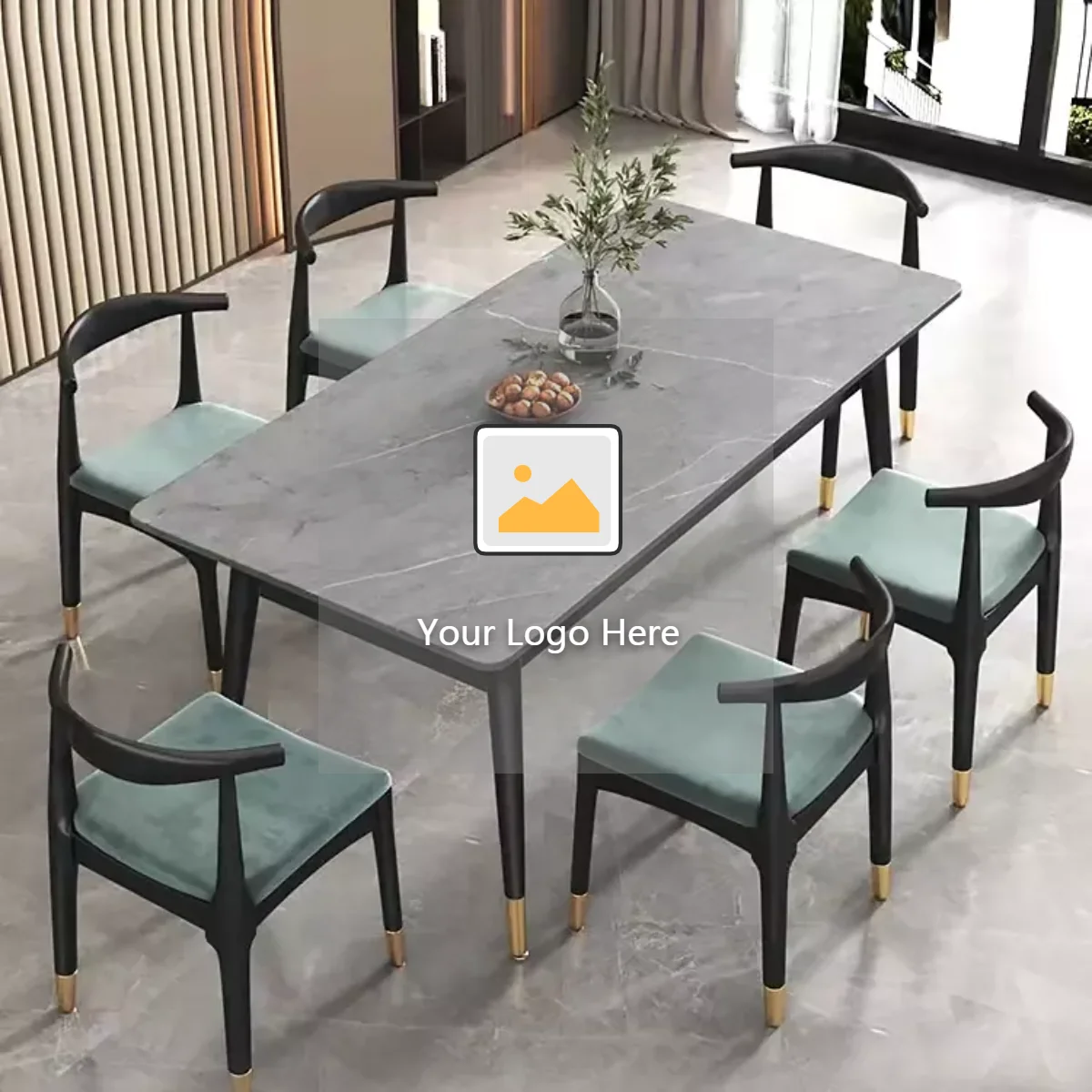 dining table with marble top 6 seater