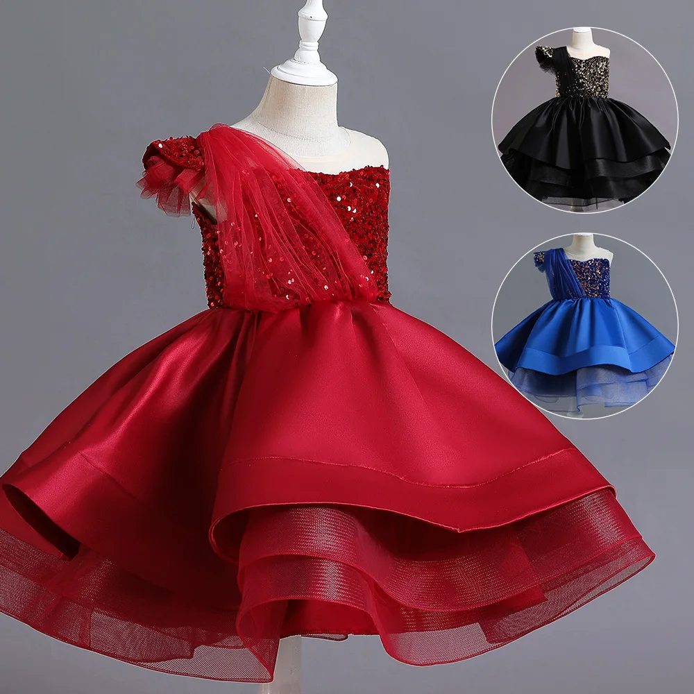 

MQATZ best seller Gorgeous kids baby child red dress aged 3-10 nguo za watoto tutu evening ball gown ASTL2214