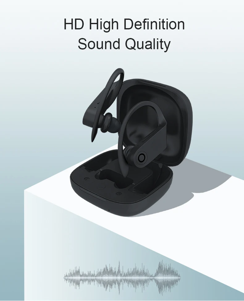 SpoBluetooth Earphones Ear Hook Wireless Charging Headphones Running Earphone for xiaomi Huawei IOS Android - ANKUX.COM