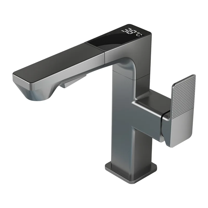 

Dual Control Bathroom Sink Mixer Tap Brass Digital Display Basin Faucet