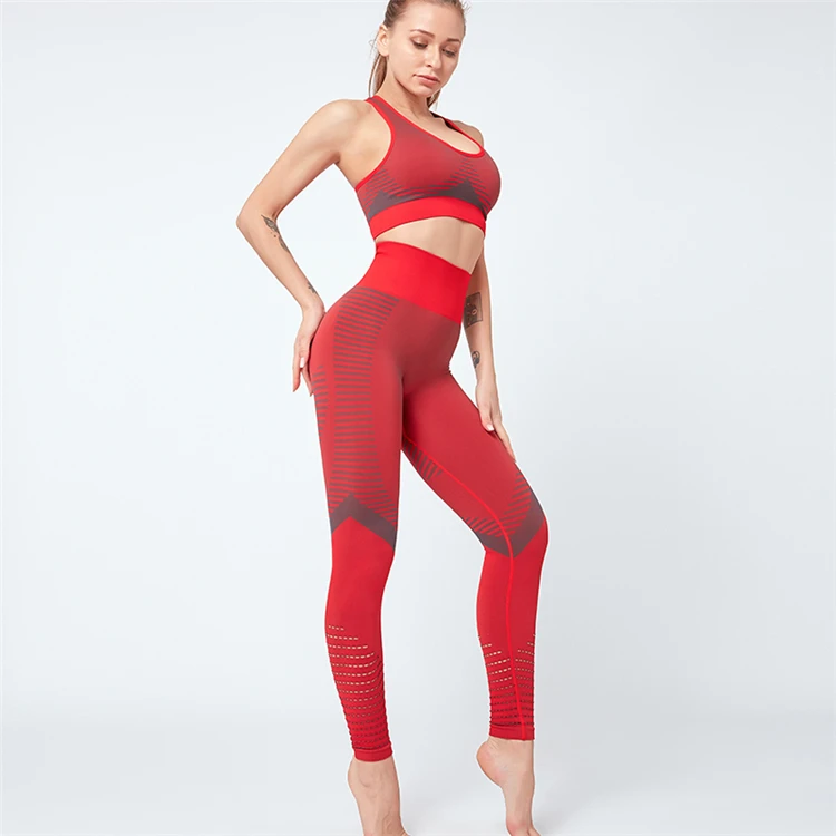 

Two-piece Set Elastic Gather Sports Bra High Waist Fitness Yoga Suit Women