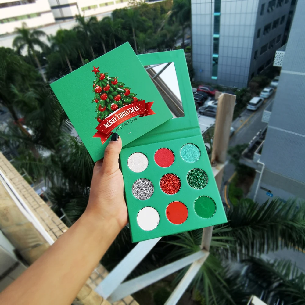 

DIY 9colors Eyeshadow Empty Eye Shadow Palette with Shimmer Glitter Matte Powder Customized Logo Diy Eyeshadow Palette