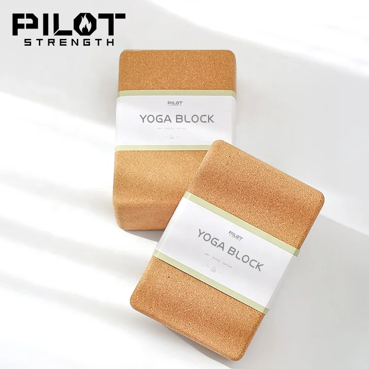

Custom Logo Natural Pilates Eco Cork Foam Cork Yoga Block, Custom color moq500pcs