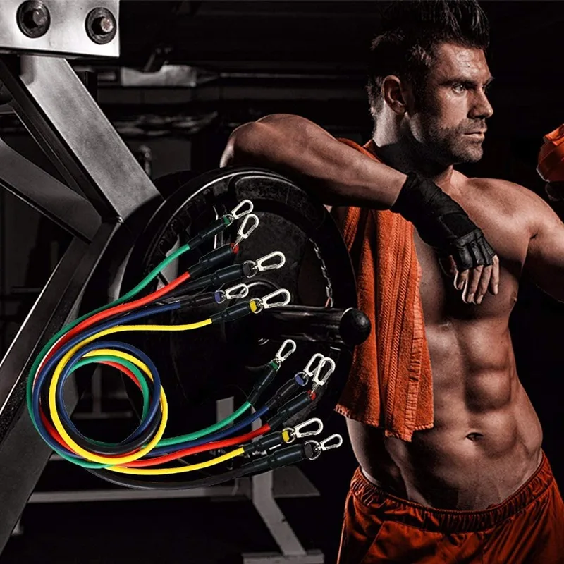 

Segorts Custom Hip Elastic Tube 11 pcs Workout Latex Exercise Fitness Resistance Bands, Pantone color