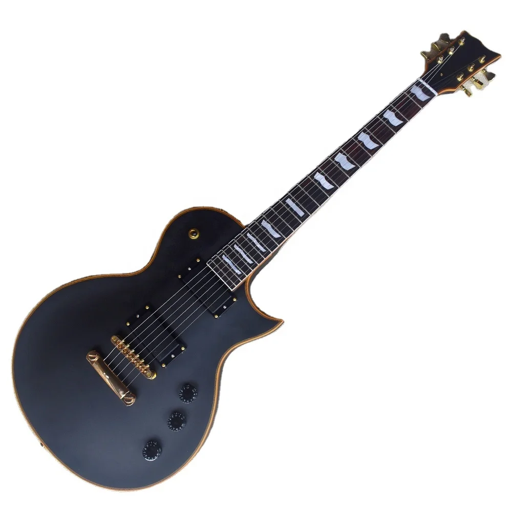 

Flyoung Factory Sale Mahogany Solid Body 6 Strings Matte Black Electric Guitar