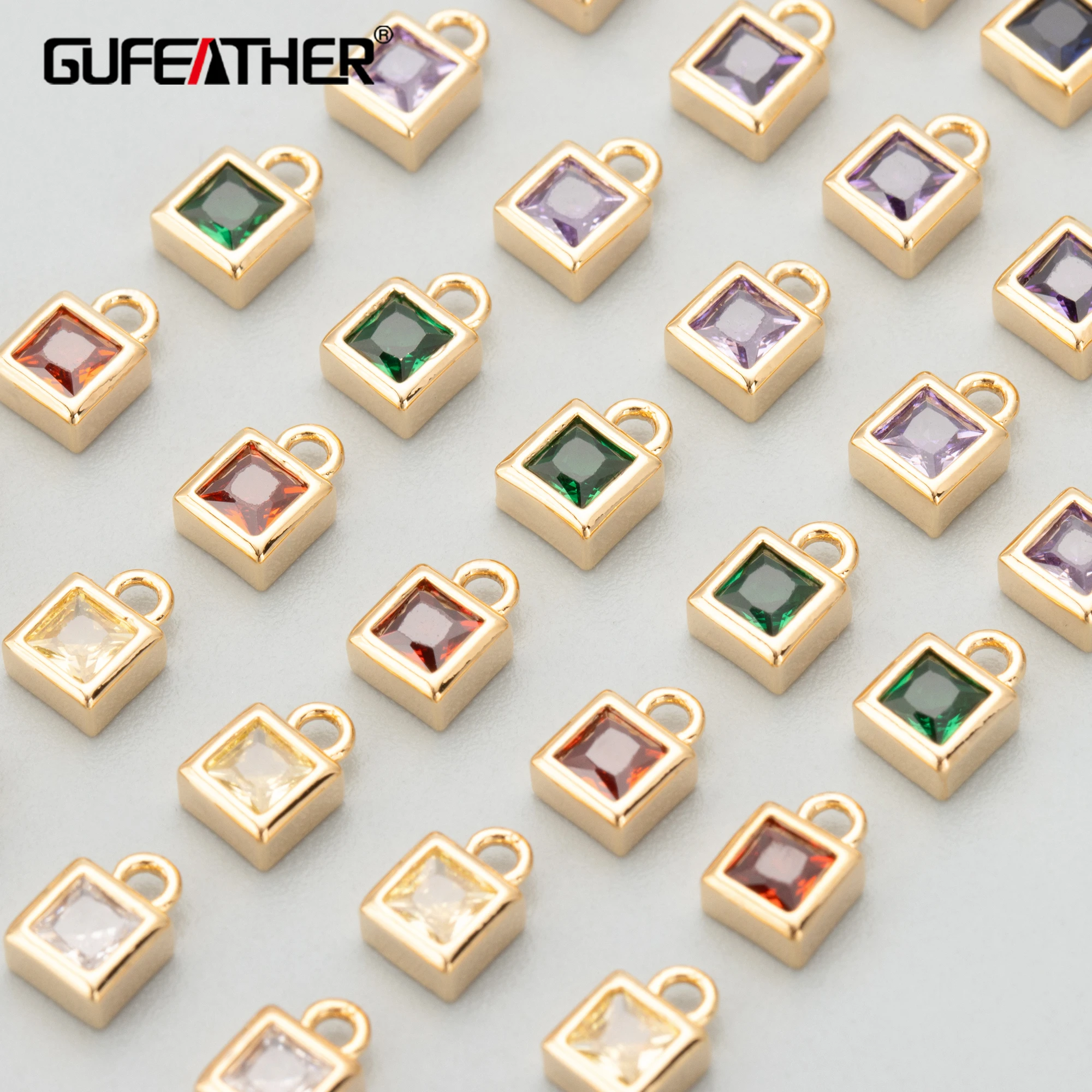 

MC45 jewelry accessories18k gold platednickel freecopperzirconscharmsdiy pendants10pcs/lot