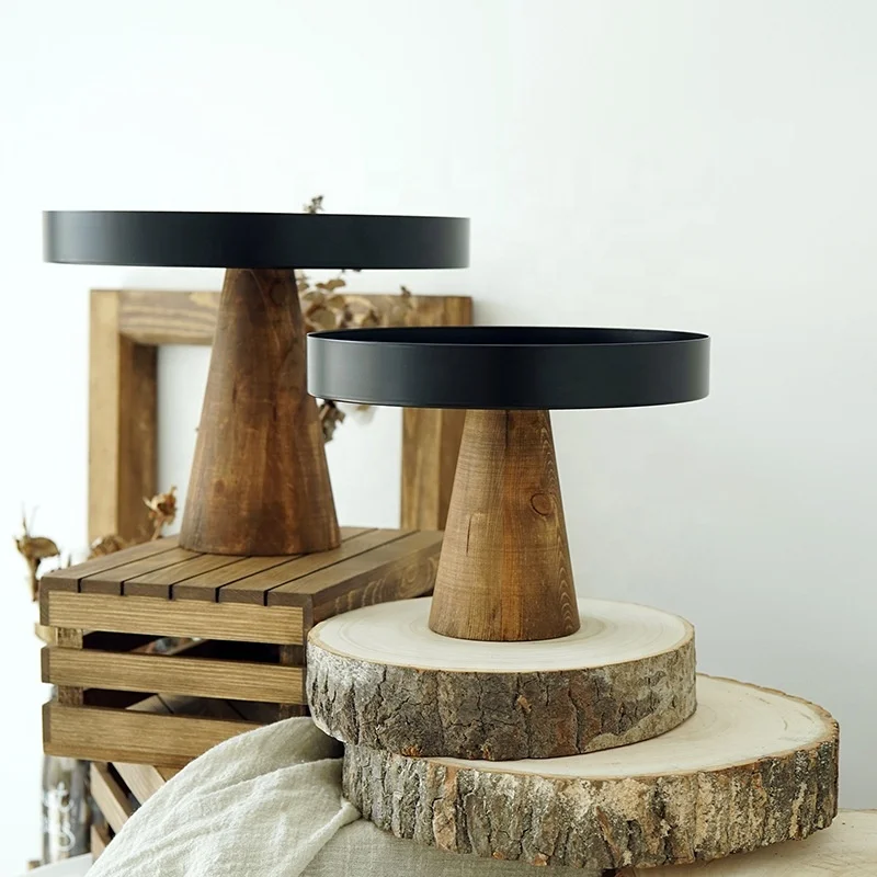 

Factory direct dessert table cake stand ins style wedding photo prop tray Nordic log cake display trays