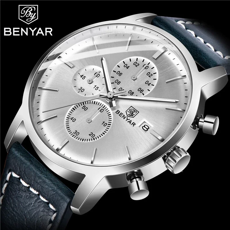 

Men's Watches New BENYAR BY-5146 Top Luxury Brand Casual Fashion Watch Men Waterproof Sports Chronograph Clock Relogio Masculino, Shown