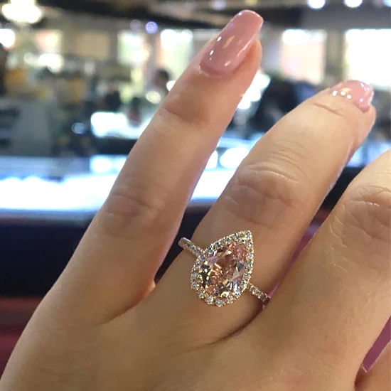 

Rose Gold Engagement Wedding Rings Birthstone Crystal Ring Love Ring Jewelry Women