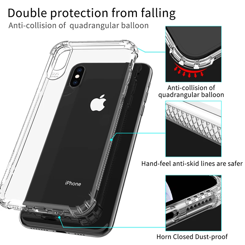 Tpu Phone Case For iPhone 11 Accessories Airbag Corner Bumper Clear Transparent Phone Cover for iPhone 11 TPU Clear Plastic Case