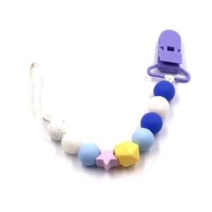 Personalized Name Baby Pacifier Clips Holder Chain Teething Silicone Pacifier Chains Holder Baby Teether Dummy Clips