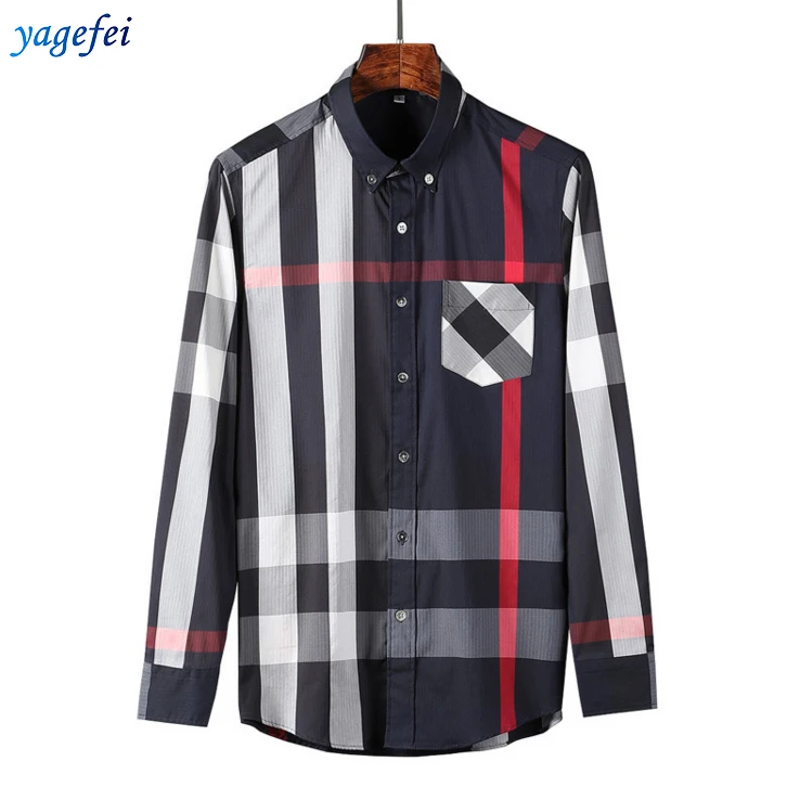 

Hot sale top quality 100% cotton plaid long sleeve men's casual shirt, Colors