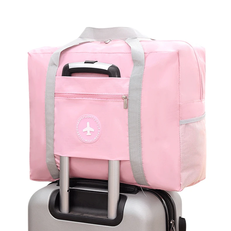 Durable Lightweight Waterproof Oxford Nylon Travel Bag Fashionable Foldable Storage Duffel Zipper Geometric Portable Stylish