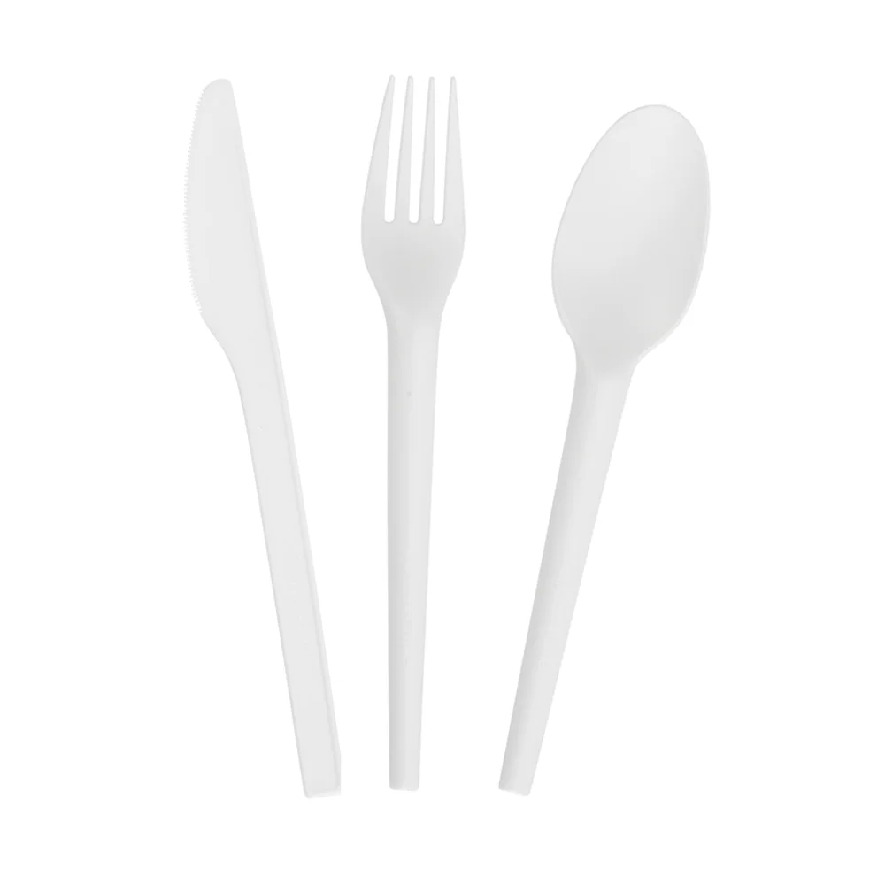 

High Quality Custom Logo OEM ODM ECO Cornstarch Knife Cutlery PLA Biodegradable Fork Spoon Knife Set