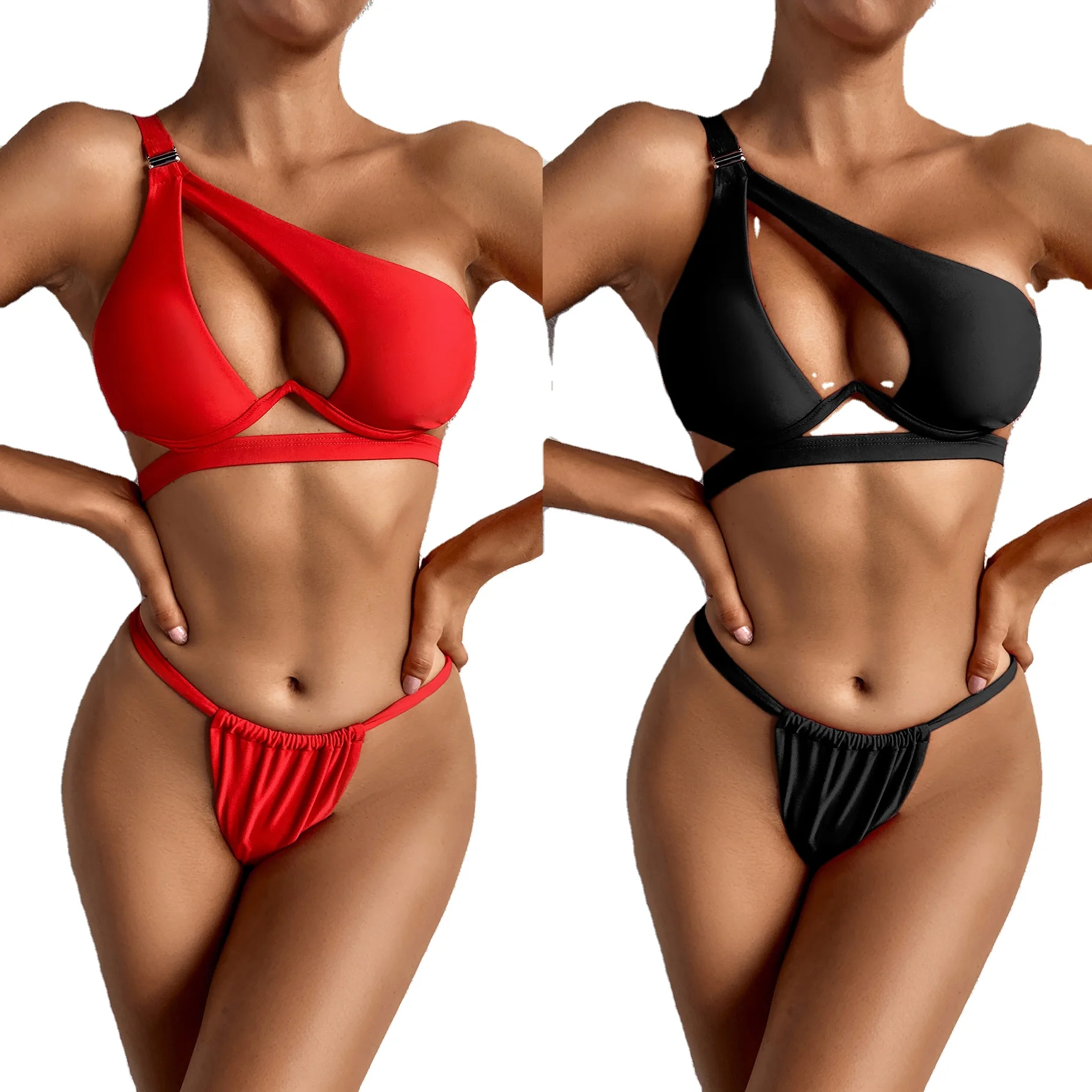 

Hot Sale Luxury Underwire Sling Bikini Swimsuit Bandage Thong Woman Swimming Bikini Sexy Swimwear Micro Costume Da Bagno, As photo