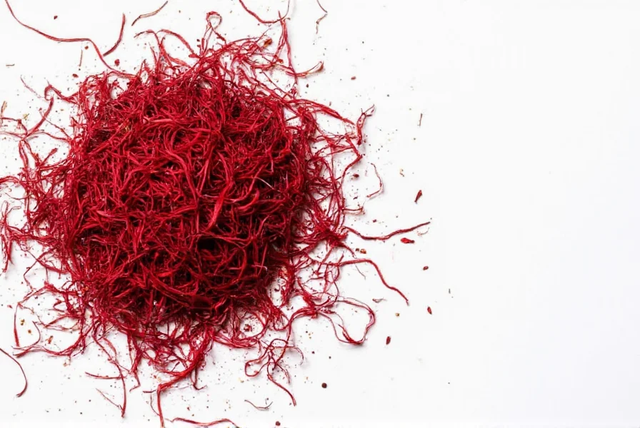 Saffron threads and stigma showing the delicate structure of this expensive spice
