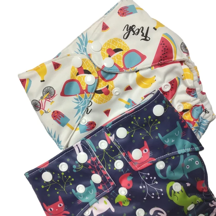 

custom print silky Fashion design eco-friendly ecological baby nappies washable Reusable cloth diaper, Multi color like the pictures