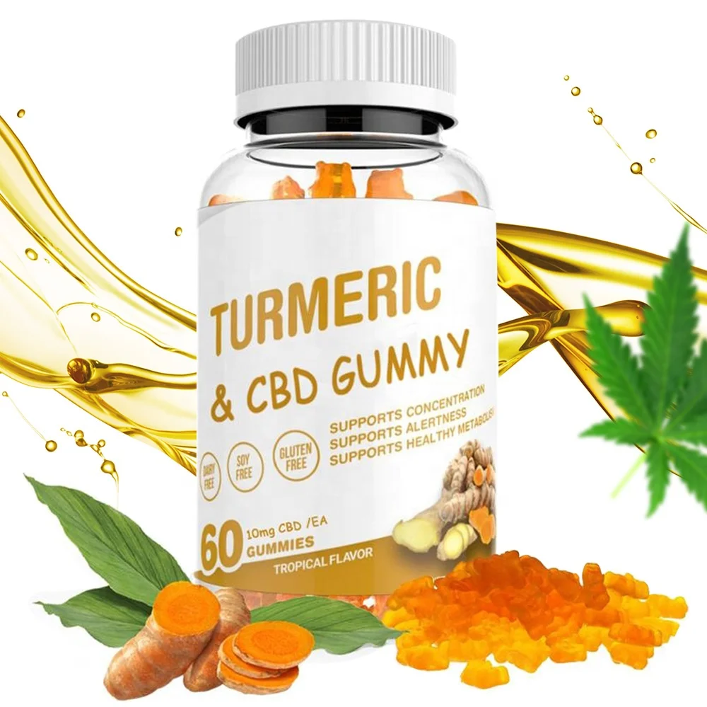 Oem Organic Herb Extract Chewable Turmeric Curcumin Gummies For Anti