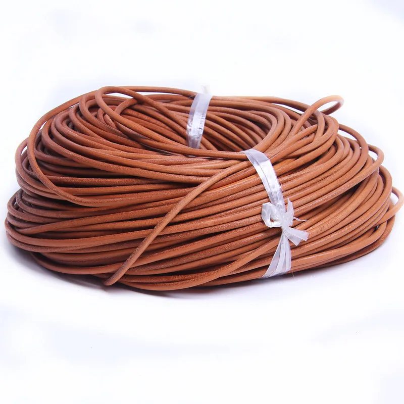 Wholesale Genuine Leather Cord 2mm Round Real Leather Cord For Bracelets Necklace Making