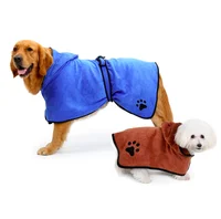 

Custom bamboo terry microfiber dog cat pet bath bathrobe hooded towel