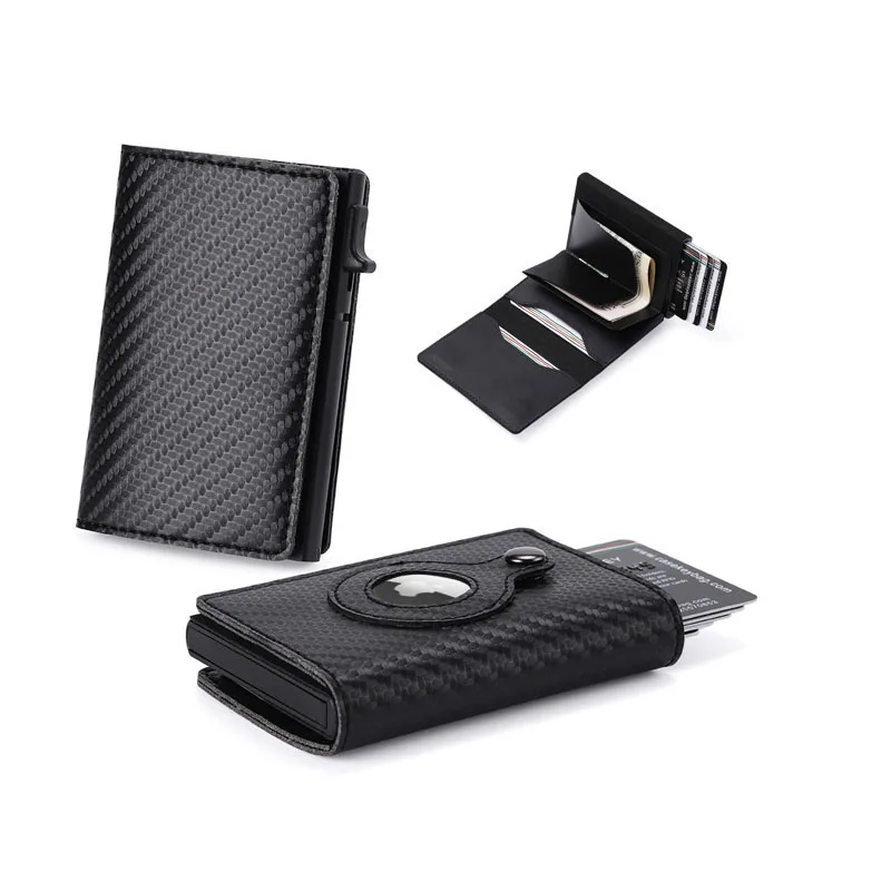 

Case Cover Wallet Genuine Leather Credit Card Money Holder slim RFID card holder minimalist Mens Airtag Wallets