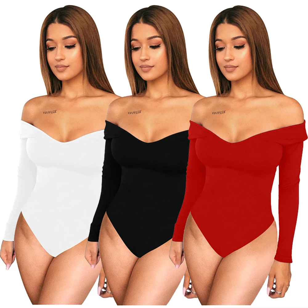 

Woman Bodysuit Sexy Skinny Long Sleeve Bodysuits Top Clubwear Custom Plain Womens One Piece Jumpsuits New Arrivals Bodysuits 887