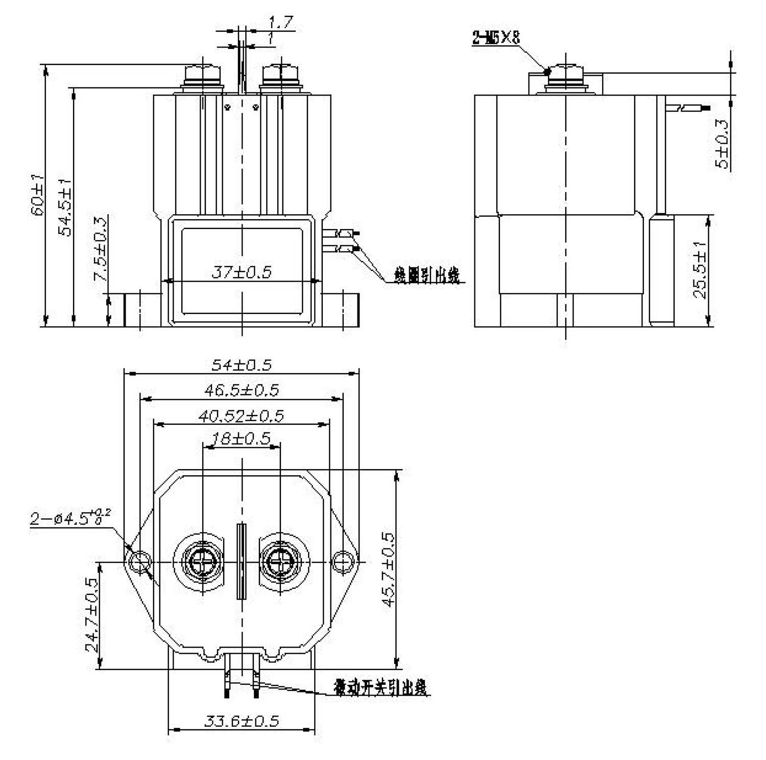 G100H DCNLEV100 100A 1NO DC High Voltage EV Relay 12V to 750V or 900V DC Contact 12Vdc 24Vdc Coil 100A High Voltage DC Contactor