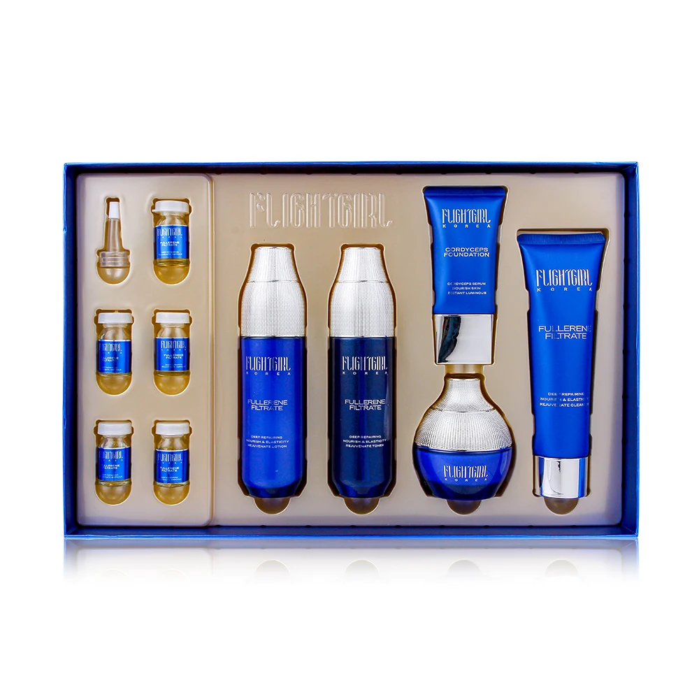 

skin care set nourishing moisturizing filtrate skin care kit deep repairing nourish & elasticity rejuvenate, Blue