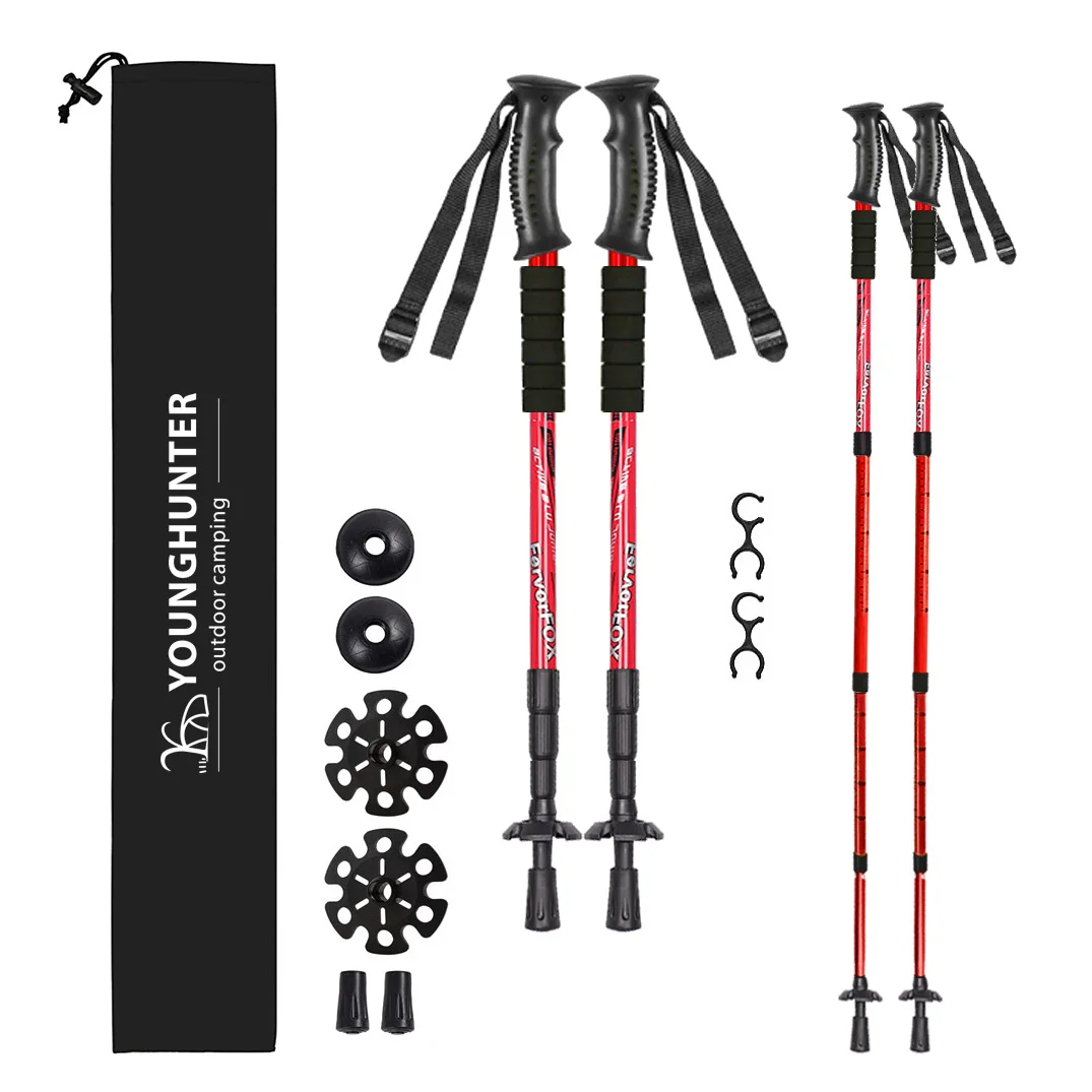 

Nordic Climbing Adjustable Anti-shock Durable 6061 Aluminum Trekking Pole Outdoor Walking Retractable Hiking Stick, Black