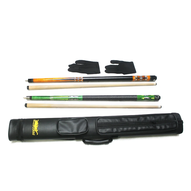 

Factory Price 1/2 Center Joint Pool Cue Stick with PU leather Cue Case Kit Set