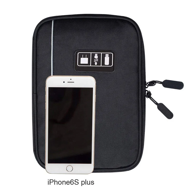 

Fashion Custom Bulk Polyester Ziplock Double Layers Multipurpose Electronic Accessories Bags for Electronics