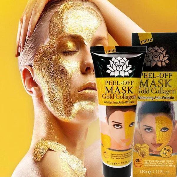 

Private Label Anti Wrinkle and Moisturizing collagen 24k peel off gold facial clay mask