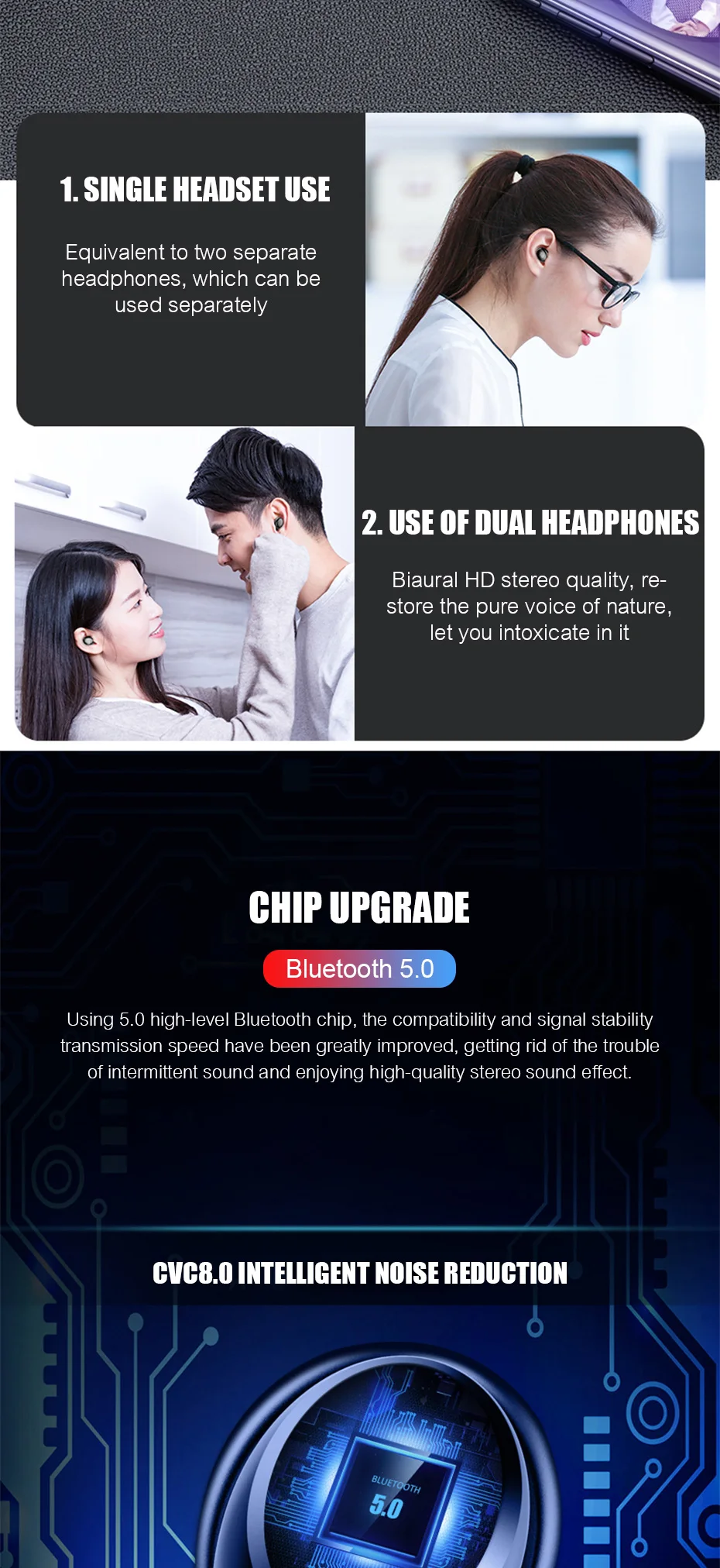 TOPK 2400mAh Waterproof Wireless Bluetooth 5.0 Headset TWS Stereo Earphone Power Bank 2 IN 1 Headphone - ANKUX.COM