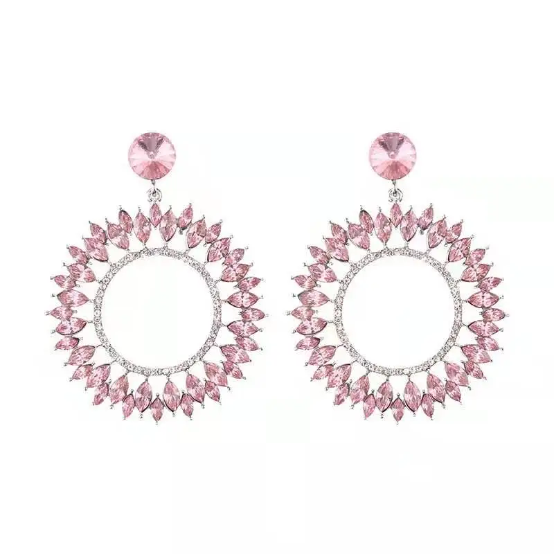 

High Quality Wholesale Rhinestone round earrings