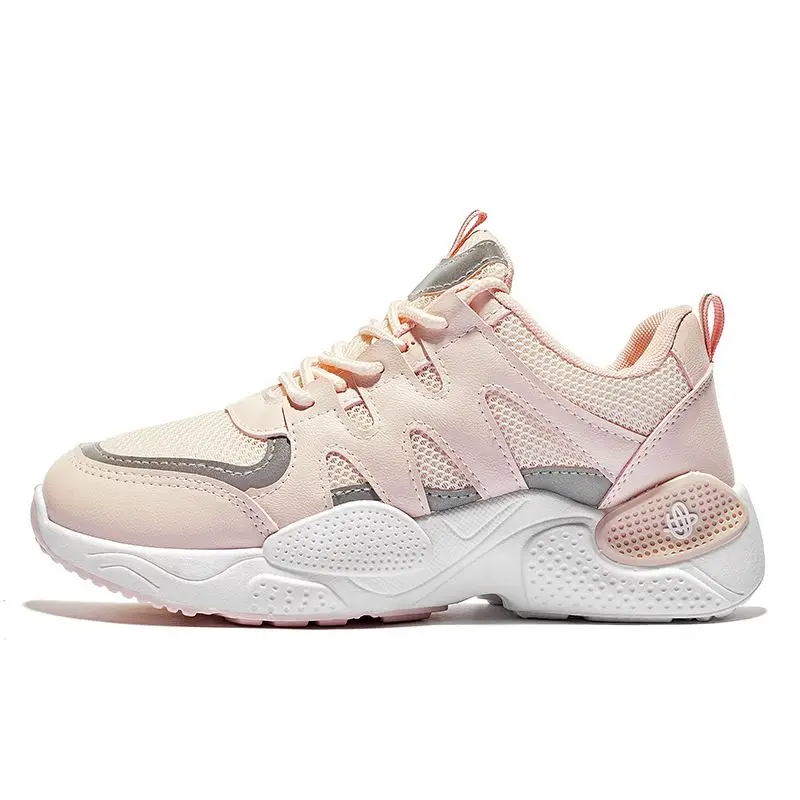 

Anti-Slippery Breathable Fashion Women Sport Shoes, White/pink/beige