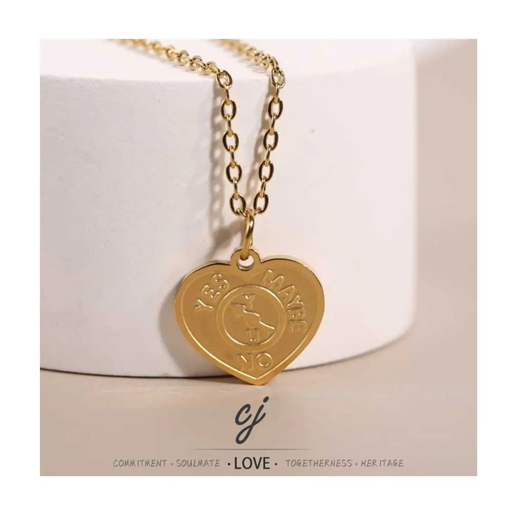 High Quality Luxury Fashion Fine Jewelry Wholesale Stainless Steel Minimalist PVD Gold Plated Pendant Simple Design Necklace