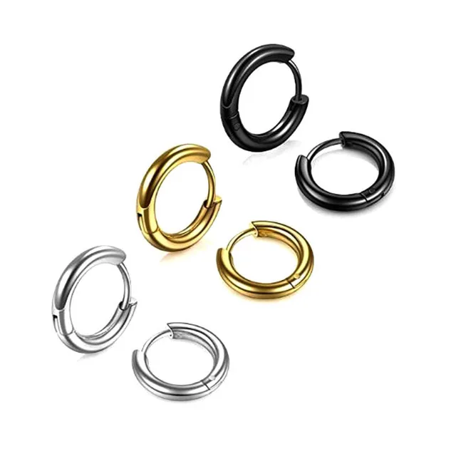 

2.0mm Small hoop huggie earrings women  circle stainless steel stud earrings, Silver gold rose color