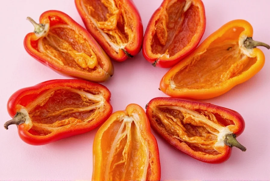 Adding dehydrated bell peppers to broth during cooking