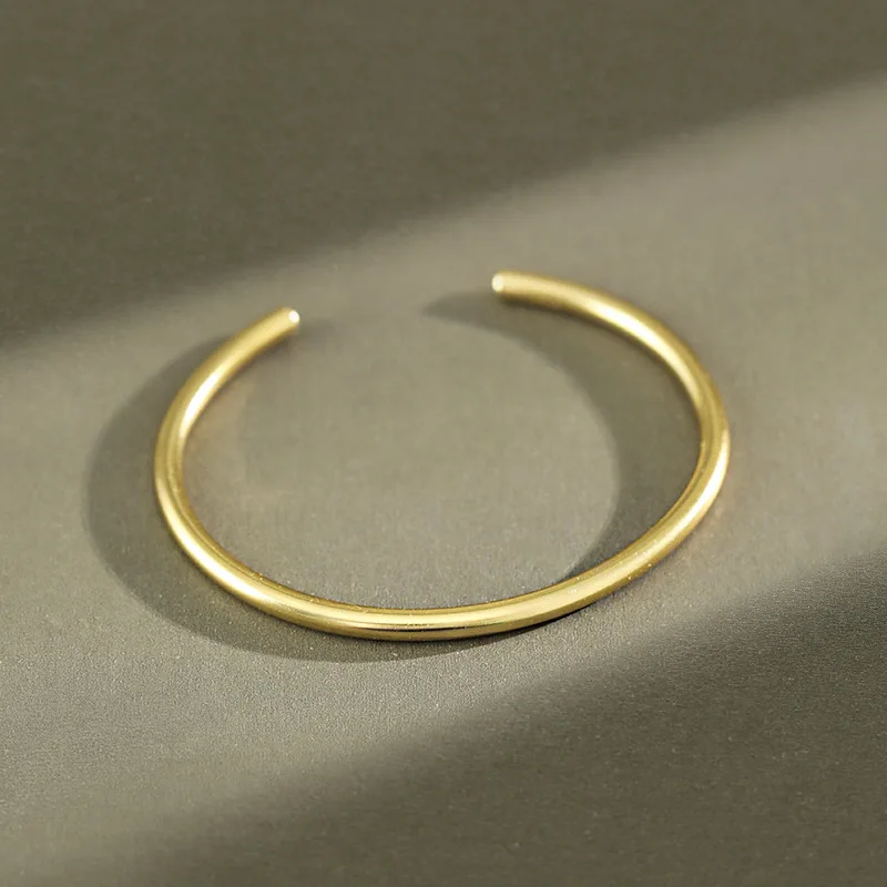 

VIANRLA matte finish jewelry bangle 925 sterling silver 18k gold bracelet bangle non tarnish bangles