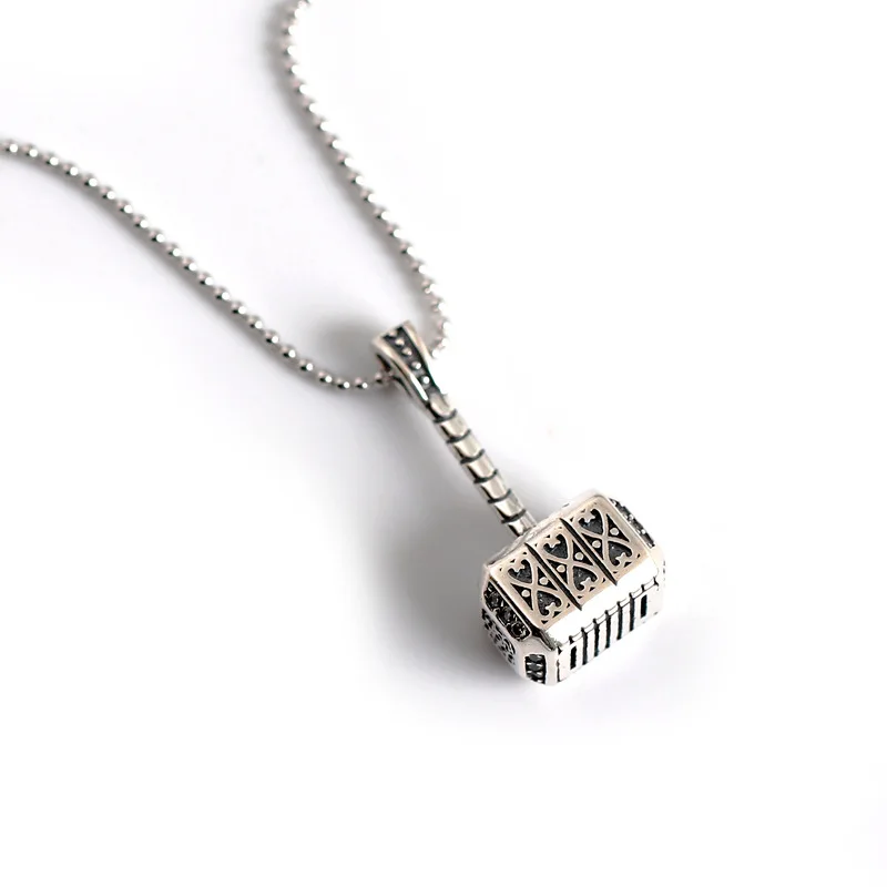 

2020 Hot Sale Thor Hammer Pendant Necklaces Boy Men Fashion Creative Jewelry Popular Gift Choker, Gold, silver