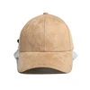 Premium customized blank hats suede baseball cap long strap